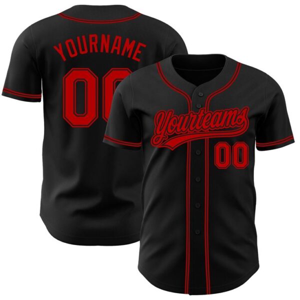 Custom-Black-Red-Authentic-Baseball-Jersey